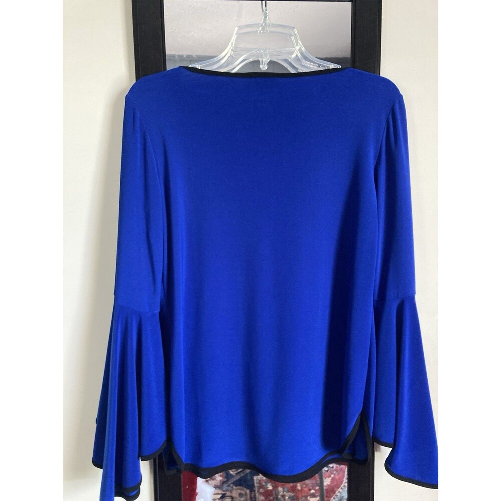 Coco Bianco Top Small Sapphire Blue Flared Sleeves Excellent Condition Stretch - Picture 4 of 16